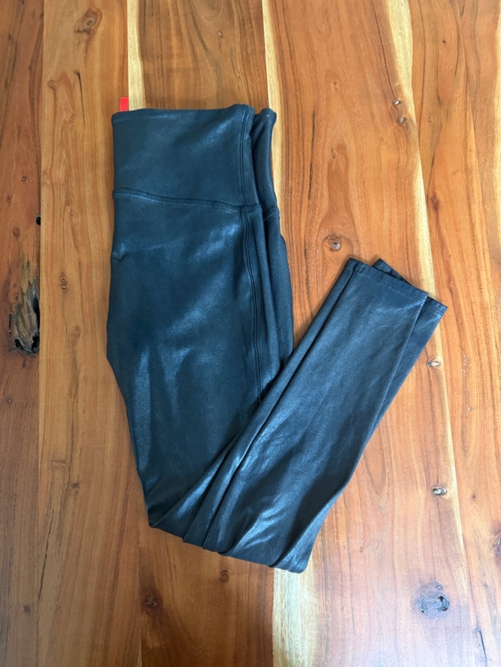 SPANX Black Faux-Leather High-Waist Leggings - Picture 6 of 8